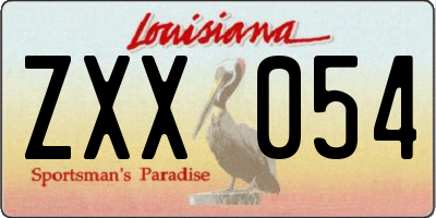 LA license plate ZXX054