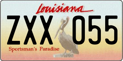 LA license plate ZXX055