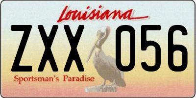 LA license plate ZXX056