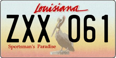 LA license plate ZXX061