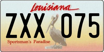 LA license plate ZXX075