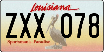 LA license plate ZXX078