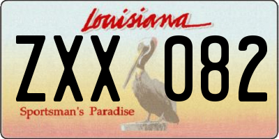 LA license plate ZXX082