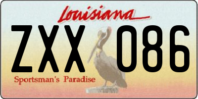 LA license plate ZXX086