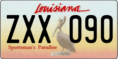 LA license plate ZXX090