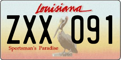 LA license plate ZXX091