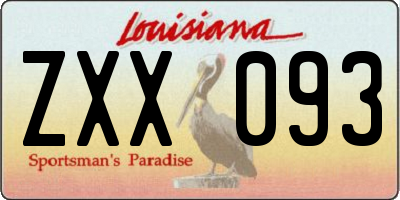 LA license plate ZXX093