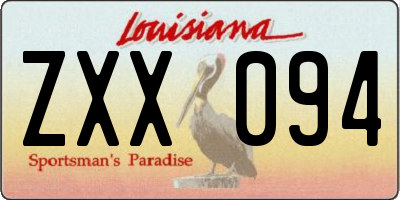 LA license plate ZXX094