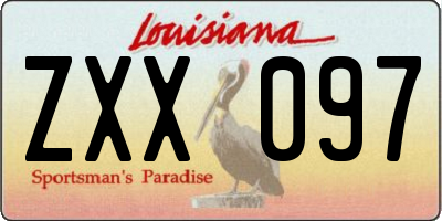 LA license plate ZXX097