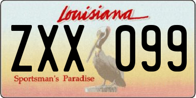 LA license plate ZXX099