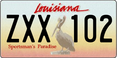 LA license plate ZXX102