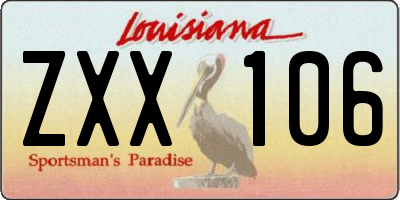 LA license plate ZXX106