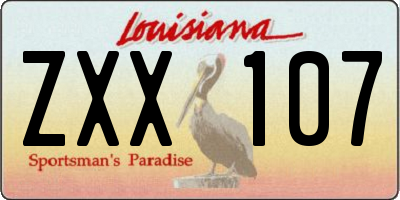 LA license plate ZXX107