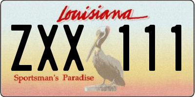 LA license plate ZXX111