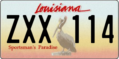 LA license plate ZXX114