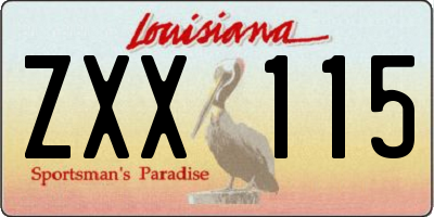 LA license plate ZXX115