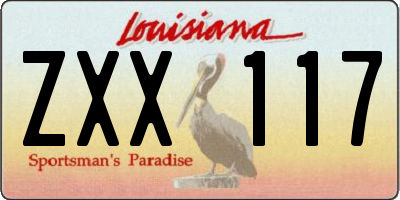 LA license plate ZXX117