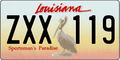 LA license plate ZXX119