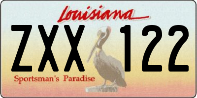 LA license plate ZXX122