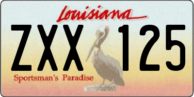 LA license plate ZXX125