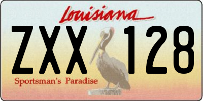 LA license plate ZXX128