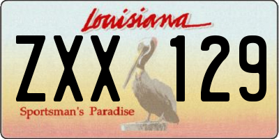 LA license plate ZXX129