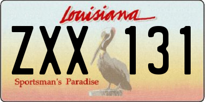 LA license plate ZXX131