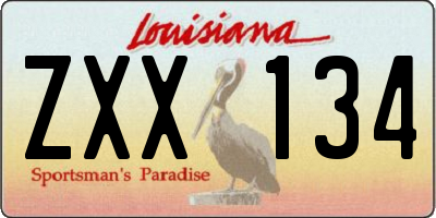 LA license plate ZXX134