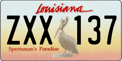 LA license plate ZXX137