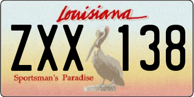 LA license plate ZXX138