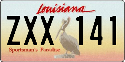 LA license plate ZXX141