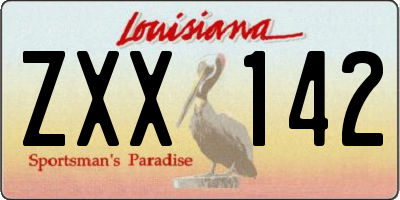 LA license plate ZXX142