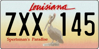 LA license plate ZXX145