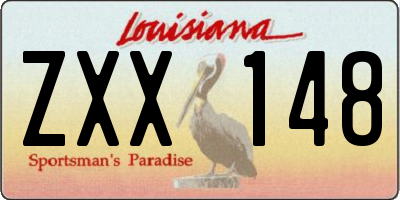 LA license plate ZXX148