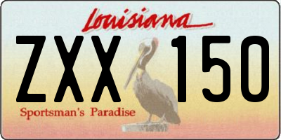 LA license plate ZXX150