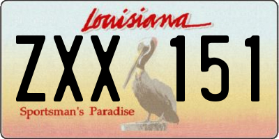 LA license plate ZXX151