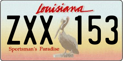 LA license plate ZXX153