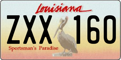 LA license plate ZXX160