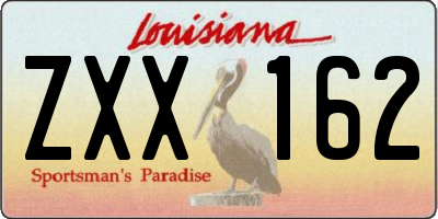 LA license plate ZXX162