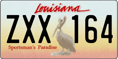 LA license plate ZXX164