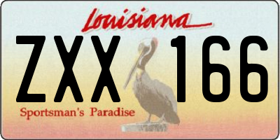 LA license plate ZXX166