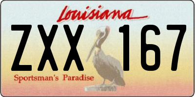 LA license plate ZXX167