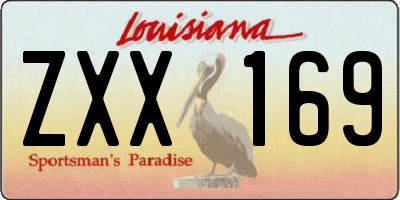 LA license plate ZXX169