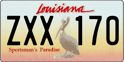 LA license plate ZXX170