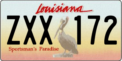 LA license plate ZXX172