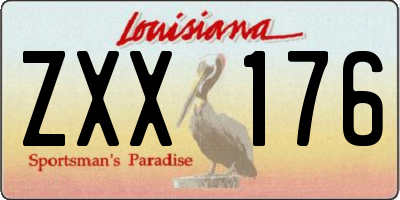 LA license plate ZXX176