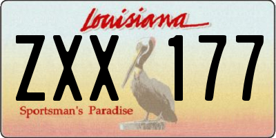 LA license plate ZXX177