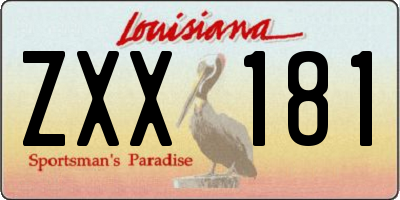 LA license plate ZXX181