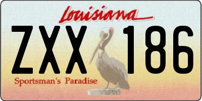 LA license plate ZXX186