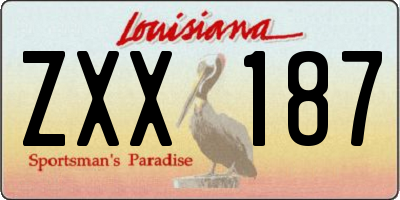 LA license plate ZXX187